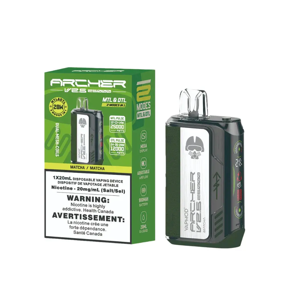 VAPMOD Archer V2.5 Disposable Vape- Zen Breeze (Matcha) | Vape Cloud Canada